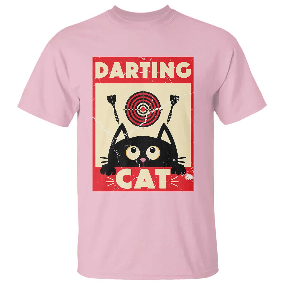 Black Cat Dart Thrower T Shirt Cat Lover Dartist Gift TS12 Light Pink Print Your Wear