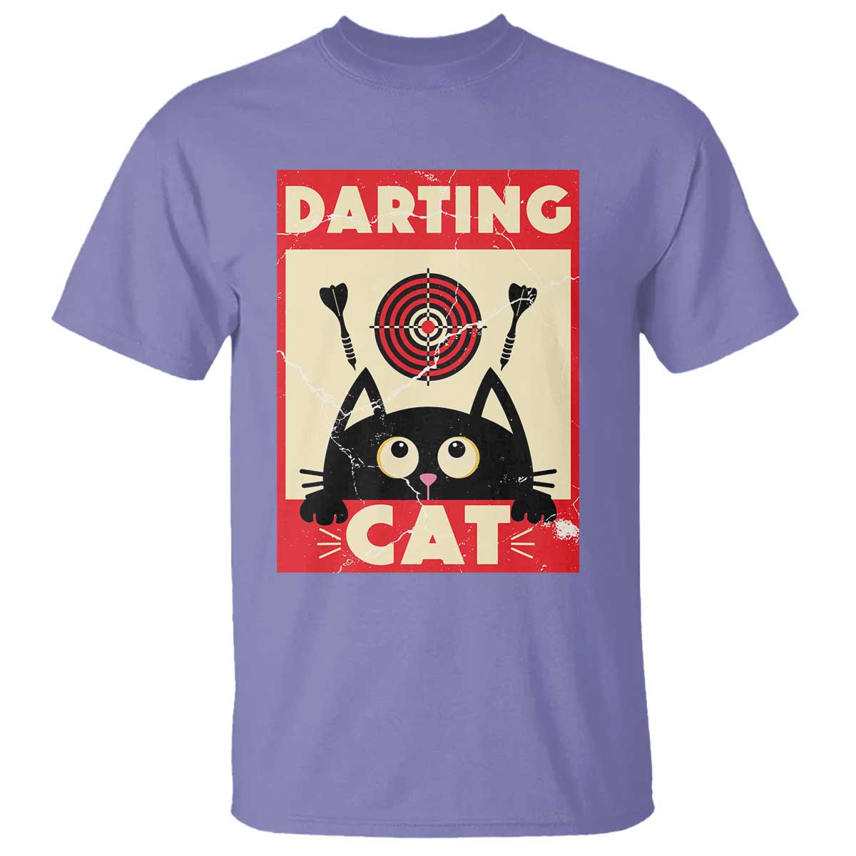 Black Cat Dart Thrower T Shirt Cat Lover Dartist Gift TS12 Violet Print Your Wear