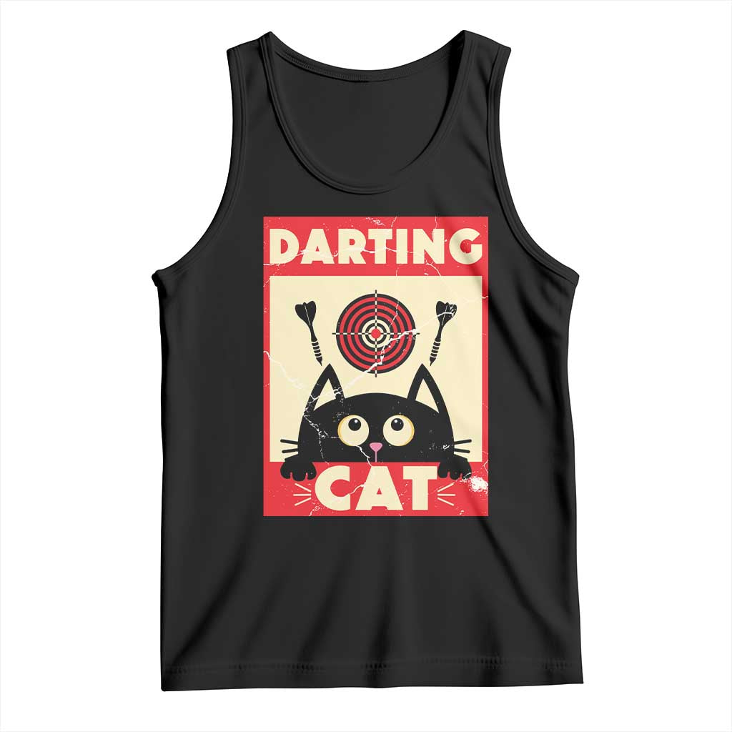 Black Cat Dart Thrower Tank Top Cat Lover Dartist Gift TS12 Black Print Your Wear