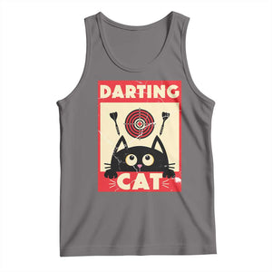 Black Cat Dart Thrower Tank Top Cat Lover Dartist Gift TS12 Deep Heather Print Your Wear
