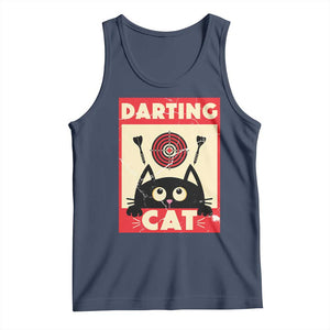 Black Cat Dart Thrower Tank Top Cat Lover Dartist Gift TS12 Navy Print Your Wear