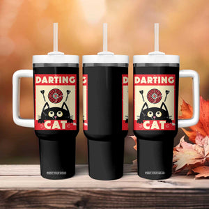 Black Cat Dart Thrower Tumbler With Handle Cat Lover Dartist Gift TS12 Print Your Wear
