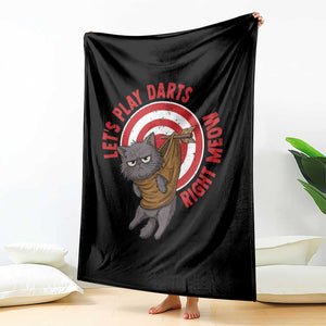 Funny Cat Darts Lover Throw Blanket Lets Play Darts Right Meow TS12 Print Your Wear