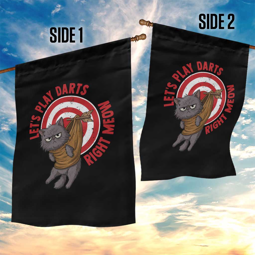 Funny Cat Darts Lover Garden Flag Lets Play Darts Right Meow TS12 Print Your Wear