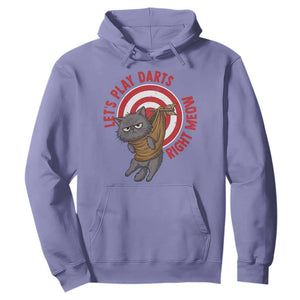 Funny Cat Darts Lover Hoodie Lets Play Darts Right Meow TS12 Violet Print Your Wear