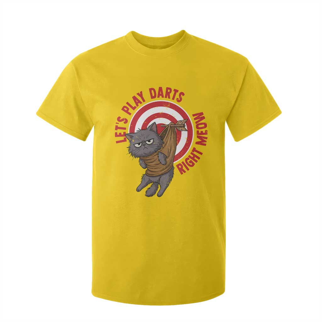Funny Cat Darts Lover T Shirt For Kid Lets Play Darts Right Meow TS12 Daisy Print Your Wear