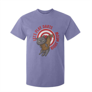 Funny Cat Darts Lover T Shirt For Kid Lets Play Darts Right Meow TS12 Violet Print Your Wear