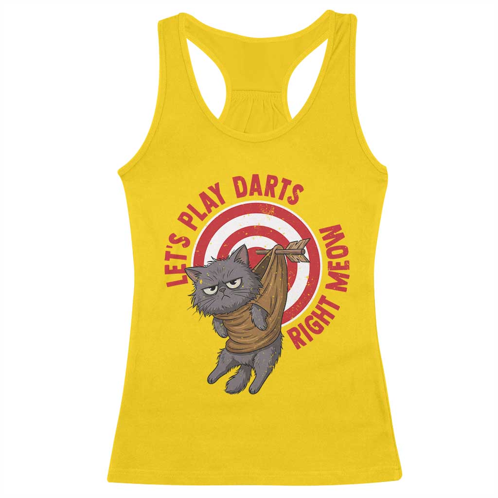 Funny Cat Darts Lover Racerback Tank Top Lets Play Darts Right Meow TS12 Daisy Print Your Wear