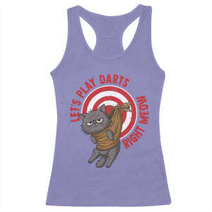 Funny Cat Darts Lover Racerback Tank Top Lets Play Darts Right Meow TS12 Violet Print Your Wear