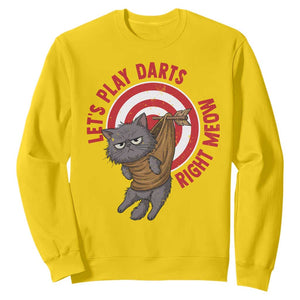 Funny Cat Darts Lover Sweatshirt Lets Play Darts Right Meow TS12 Daisy Print Your Wear