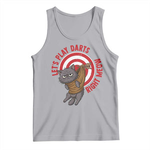 Funny Cat Darts Lover Tank Top Lets Play Darts Right Meow TS12 Athletic Heather Print Your Wear