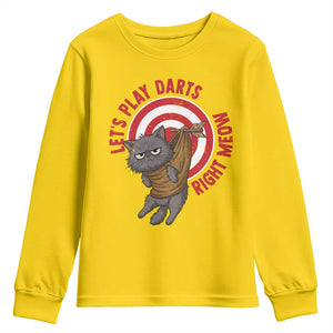 Funny Cat Darts Lover Youth Sweatshirt Lets Play Darts Right Meow TS12 Daisy Print Your Wear