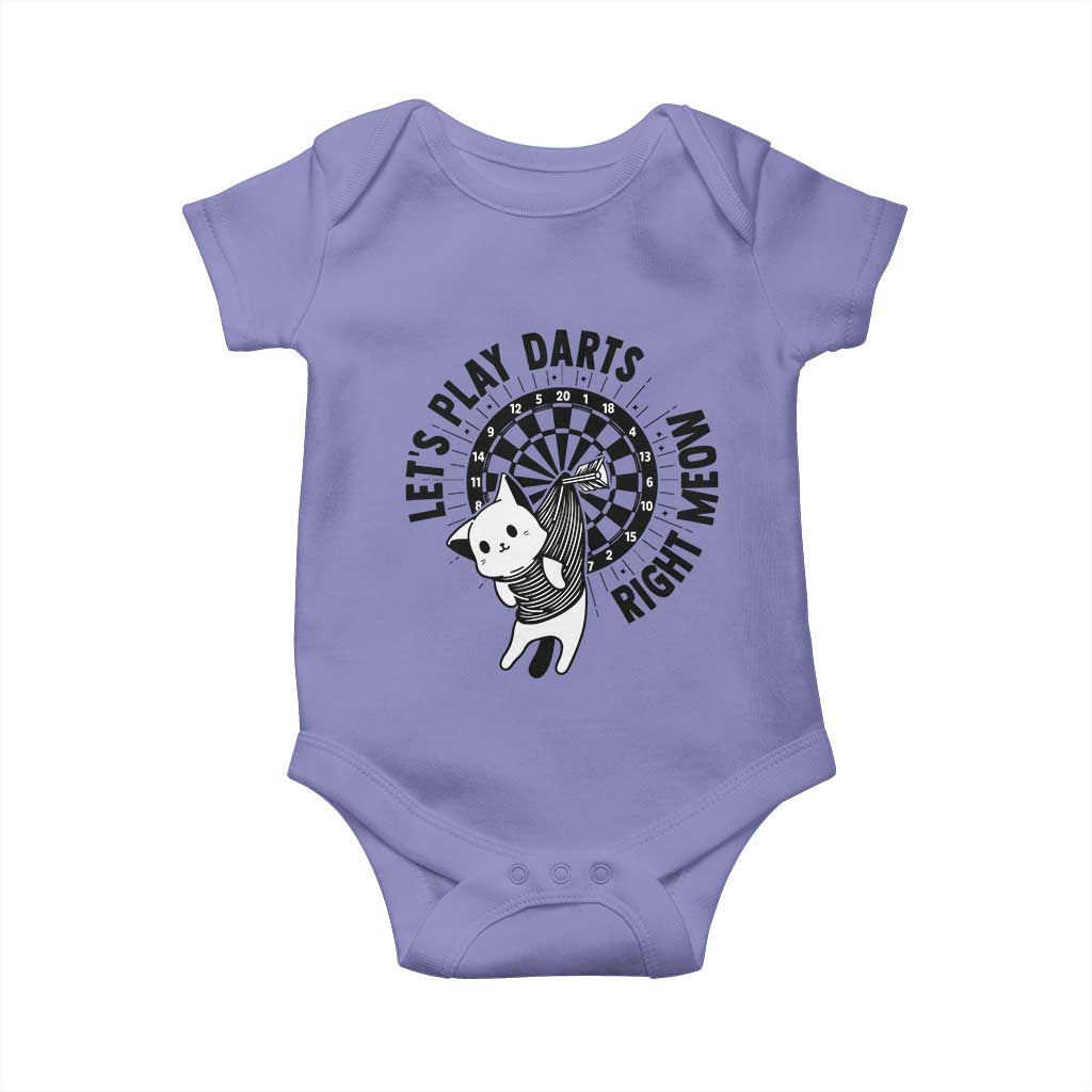 Lets Play Darts Right Meow Baby Onesie Cute Cat Dart Player Pub Game Gift TS12 Violet Print Your Wear