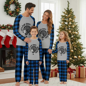 Lets Play Darts Right Meow Plaid Pajama Set Cute Cat Dart Player Pub Game Gift TS12 Blue Plaid Print Your Wear