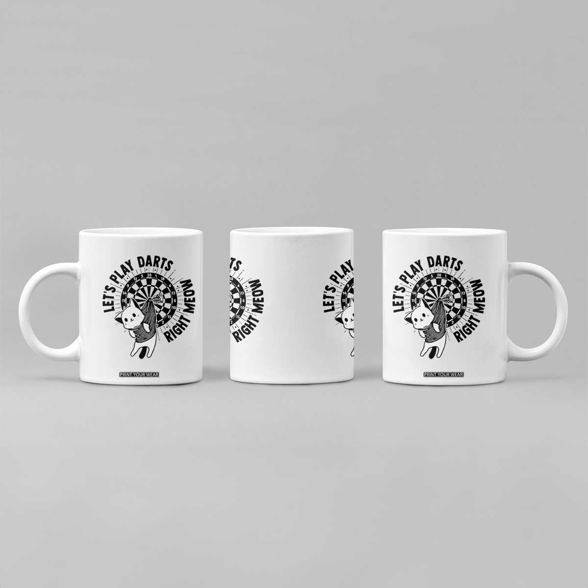 Lets Play Darts Right Meow Coffee Mug Cute Cat Dart Player Pub Game Gift TS12 Print Your Wear