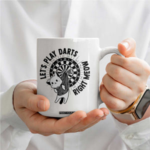 Lets Play Darts Right Meow Coffee Mug Cute Cat Dart Player Pub Game Gift TS12 Print Your Wear