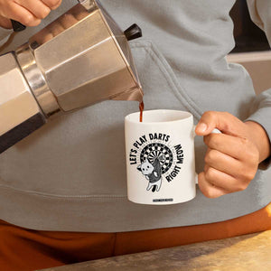 Lets Play Darts Right Meow Coffee Mug Cute Cat Dart Player Pub Game Gift TS12 Print Your Wear
