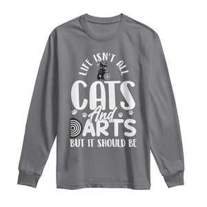 Kitty Lover Dartist Gift Long Sleeve Shirt Life Should Be Cats And Darts TS12 Charcoal Print Your Wear
