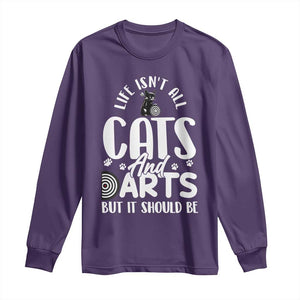 Kitty Lover Dartist Gift Long Sleeve Shirt Life Should Be Cats And Darts TS12 Purple Print Your Wear