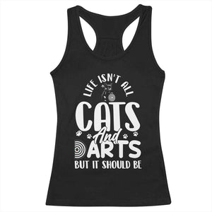 Kitty Lover Dartist Gift Racerback Tank Top Life Should Be Cats And Darts TS12 Black Print Your Wear