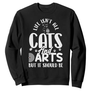 Kitty Lover Dartist Gift Sweatshirt Life Should Be Cats And Darts TS12 Black Print Your Wear