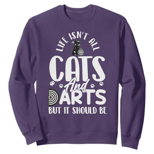 Kitty Lover Dartist Gift Sweatshirt Life Should Be Cats And Darts TS12 Purple Print Your Wear