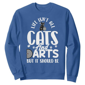 Kitty Lover Dartist Gift Sweatshirt Life Should Be Cats And Darts TS12 Royal Blue Print Your Wear