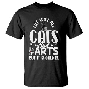 Kitty Lover Dartist Gift T Shirt Life Should Be Cats And Darts TS12 Black Print Your Wear