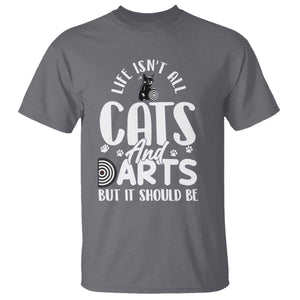 Kitty Lover Dartist Gift T Shirt Life Should Be Cats And Darts TS12 Charcoal Print Your Wear