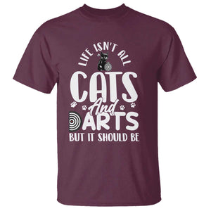 Kitty Lover Dartist Gift T Shirt Life Should Be Cats And Darts TS12 Maroon Print Your Wear