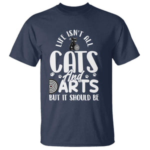 Kitty Lover Dartist Gift T Shirt Life Should Be Cats And Darts TS12 Navy Print Your Wear
