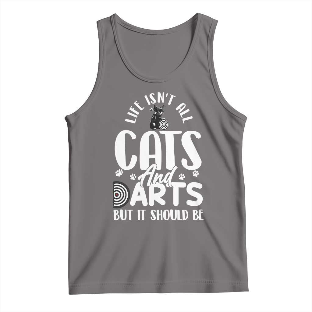 Kitty Lover Dartist Gift Tank Top Life Should Be Cats And Darts TS12 Deep Heather Print Your Wear