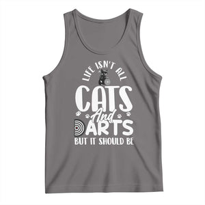 Kitty Lover Dartist Gift Tank Top Life Should Be Cats And Darts TS12 Deep Heather Print Your Wear