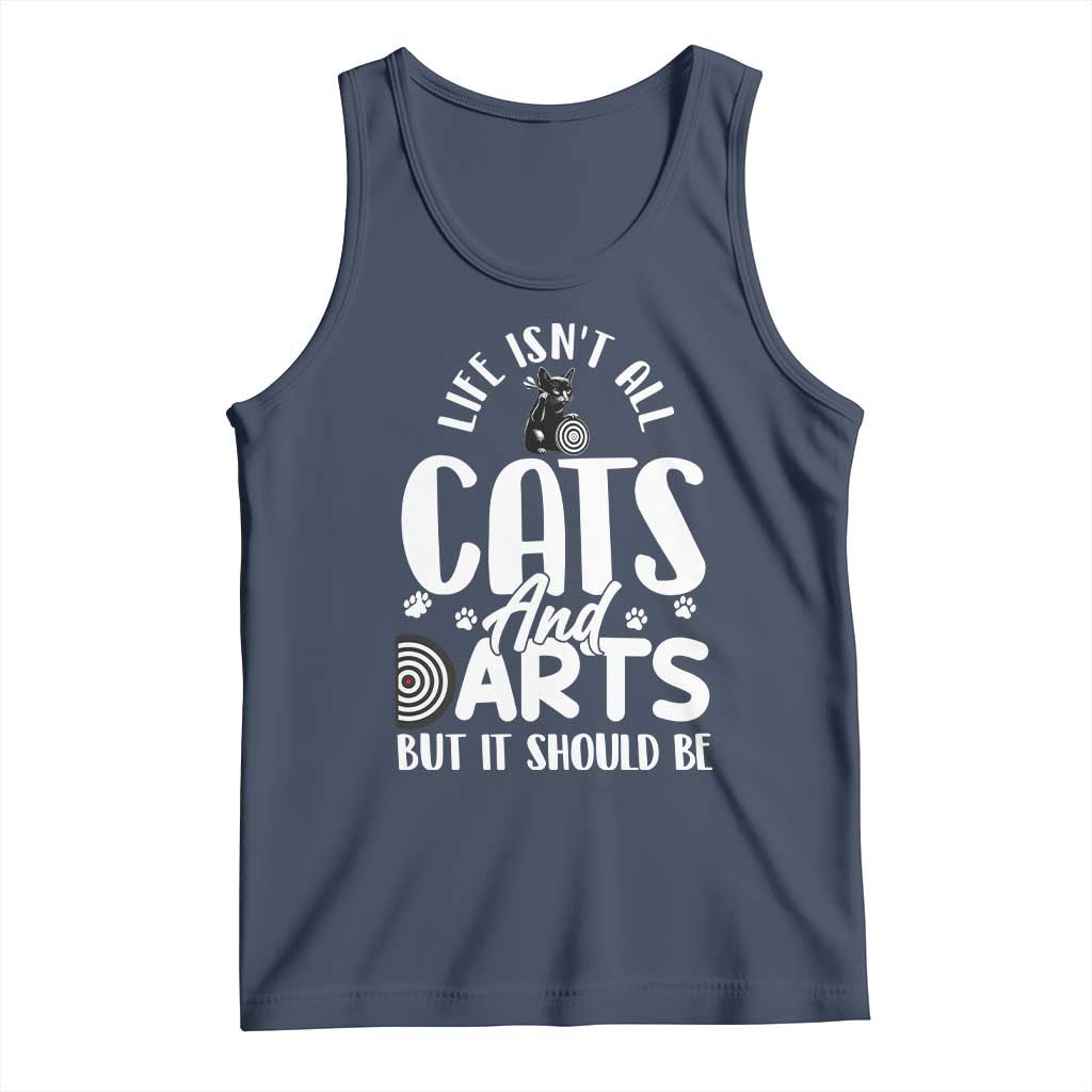 Kitty Lover Dartist Gift Tank Top Life Should Be Cats And Darts TS12 Navy Print Your Wear