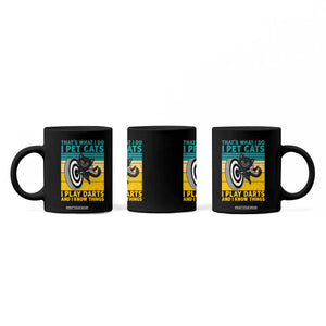 Funny Retro Sunset Cat Darts Coffee Mug I Pet Cats I Play Darts And I Know Things TS12 Print Your Wear