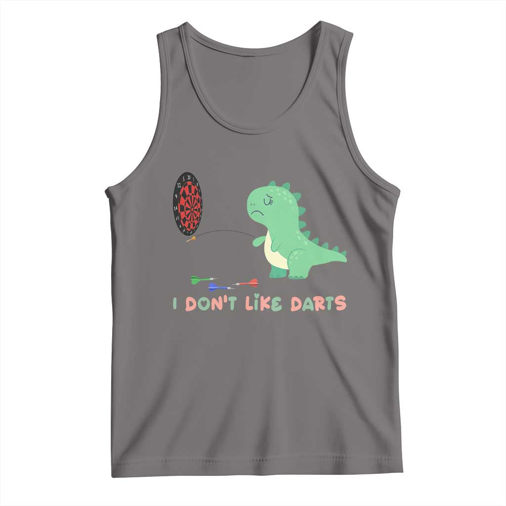 Funny Dinosaur Dartist Player Gift Tank Top I Do Not Like Darts TS12 Deep Heather Print Your Wear
