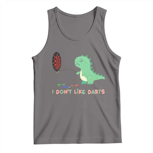 Funny Dinosaur Dartist Player Gift Tank Top I Do Not Like Darts TS12 Deep Heather Print Your Wear