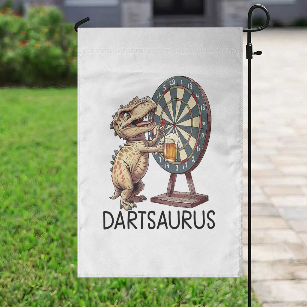 Dartsaurus Garden Flag Funny Dinosaur Dart Player Gift TS12 Print Your Wear