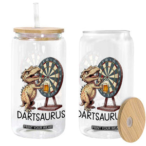 Dartsaurus Glass Can Funny Dinosaur Dart Player Gift TS12 Print Your Wear