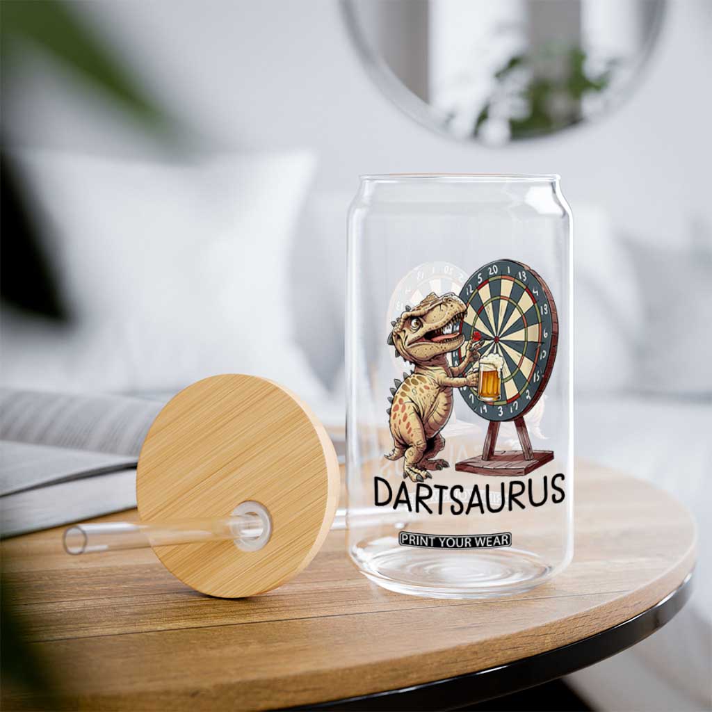 Dartsaurus Glass Can Funny Dinosaur Dart Player Gift TS12 Print Your Wear
