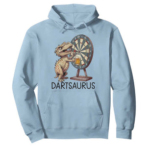 Dartsaurus Hoodie Funny Dinosaur Dart Player Gift TS12 Light Blue Print Your Wear
