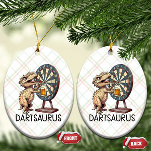 Dartsaurus Ceramic Ornament Funny Dinosaur Dart Player Gift TS12 Print Your Wear