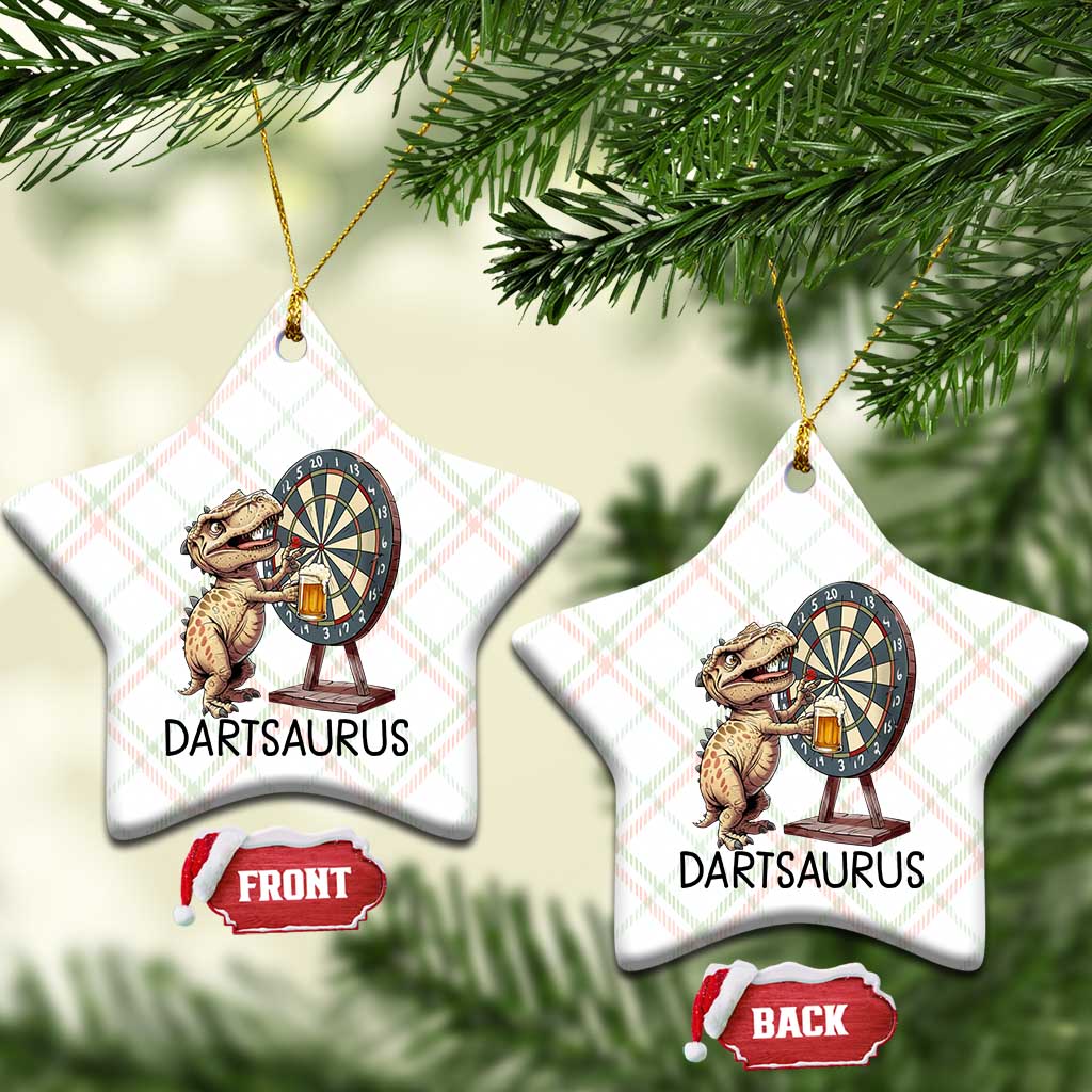 Dartsaurus Ceramic Ornament Funny Dinosaur Dart Player Gift TS12 Print Your Wear