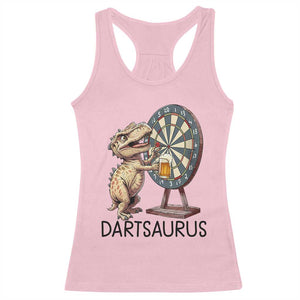 Dartsaurus Racerback Tank Top Funny Dinosaur Dart Player Gift TS12 Light Pink Print Your Wear