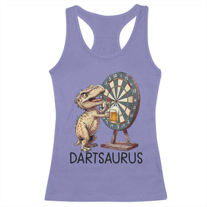 Dartsaurus Racerback Tank Top Funny Dinosaur Dart Player Gift TS12 Violet Print Your Wear