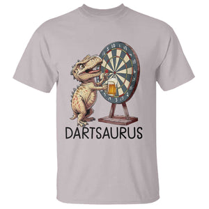 Dartsaurus T Shirt Funny Dinosaur Dart Player Gift TS12 Ice Gray Print Your Wear