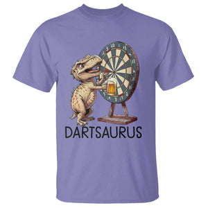Dartsaurus T Shirt Funny Dinosaur Dart Player Gift TS12 Violet Print Your Wear