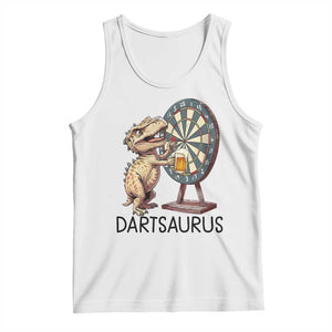 Dartsaurus Tank Top Funny Dinosaur Dart Player Gift TS12 White Print Your Wear