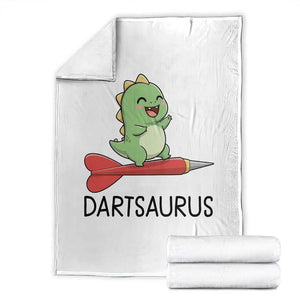 Cute Dartsaurus Playing Dart Throw Blanket Dinosaur Lover Gift TS12 White Print Your Wear