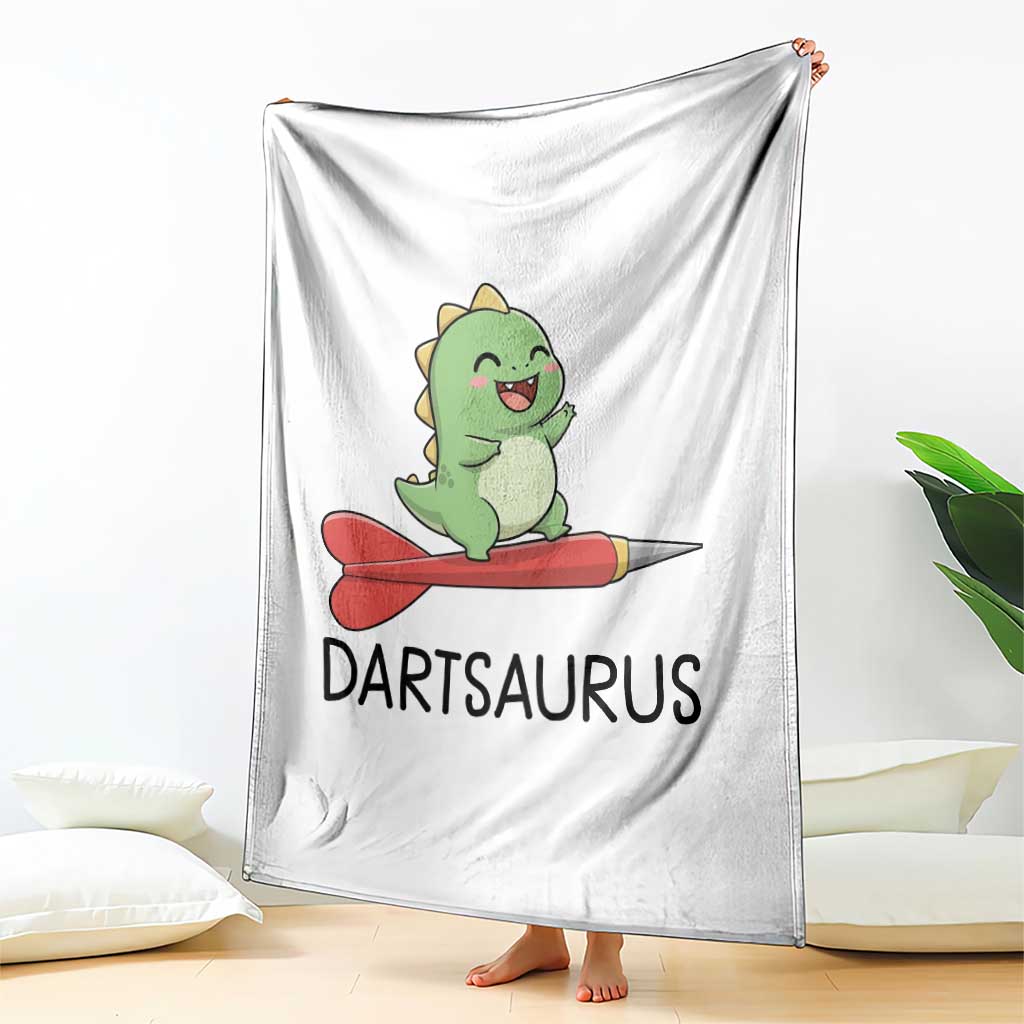 Cute Dartsaurus Playing Dart Throw Blanket Dinosaur Lover Gift TS12 Print Your Wear